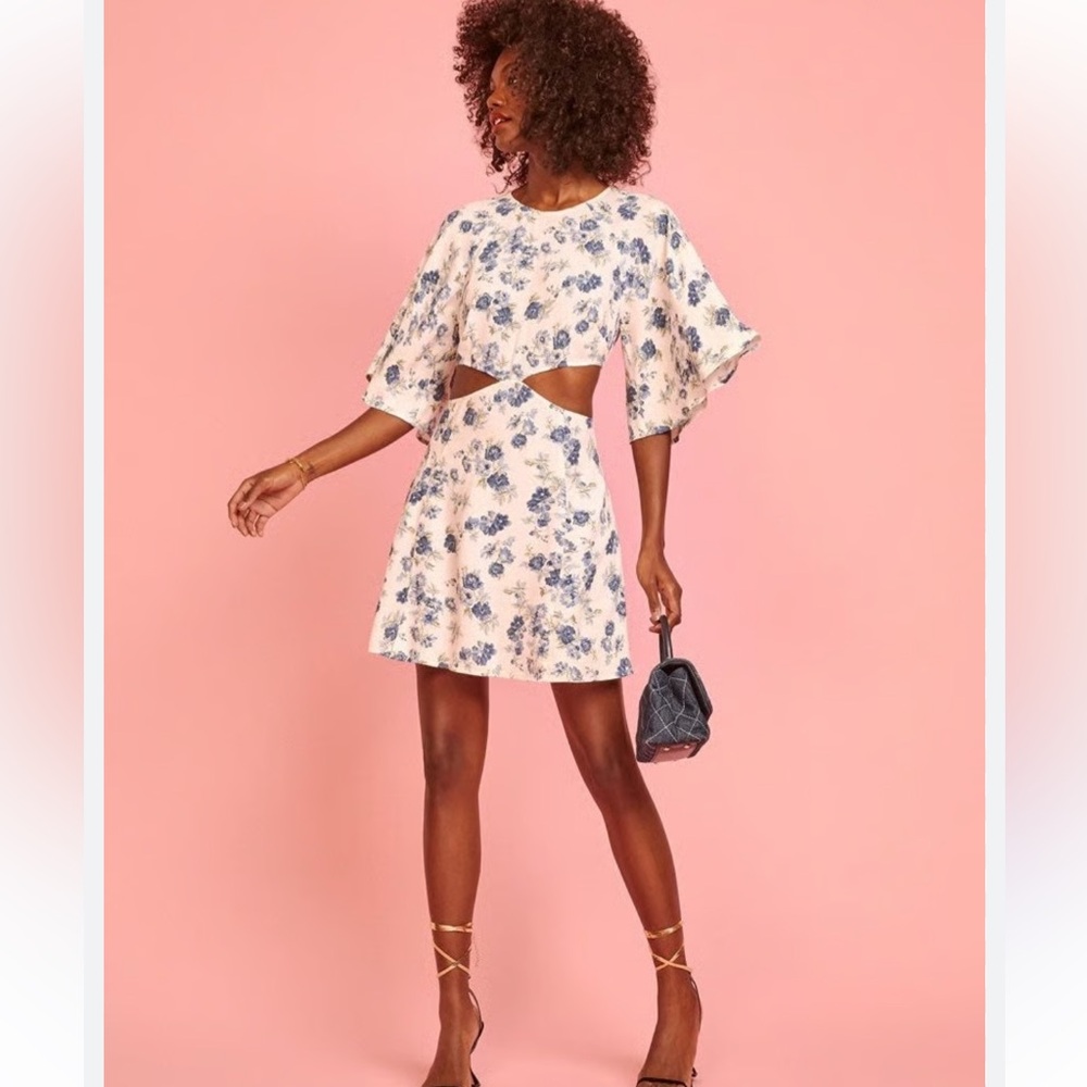 Reformation Lenni floral print mini Dress, size US 2